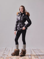 Fox Fur Large Collar Hooded Short Down Jacket