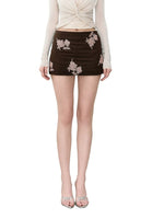 Sequin Embroidered Mini Skirt