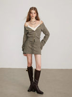 Zip Sweatshirt Skirt Two Piece Set
