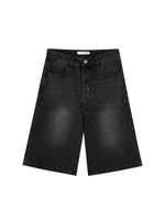 Rhinestone Washed Denim Culottes