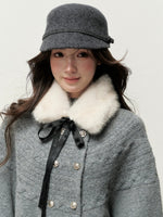 Vintage Bow Faux Fur Collar