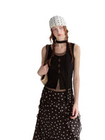 Mesh Panel Ribbon Tank Top