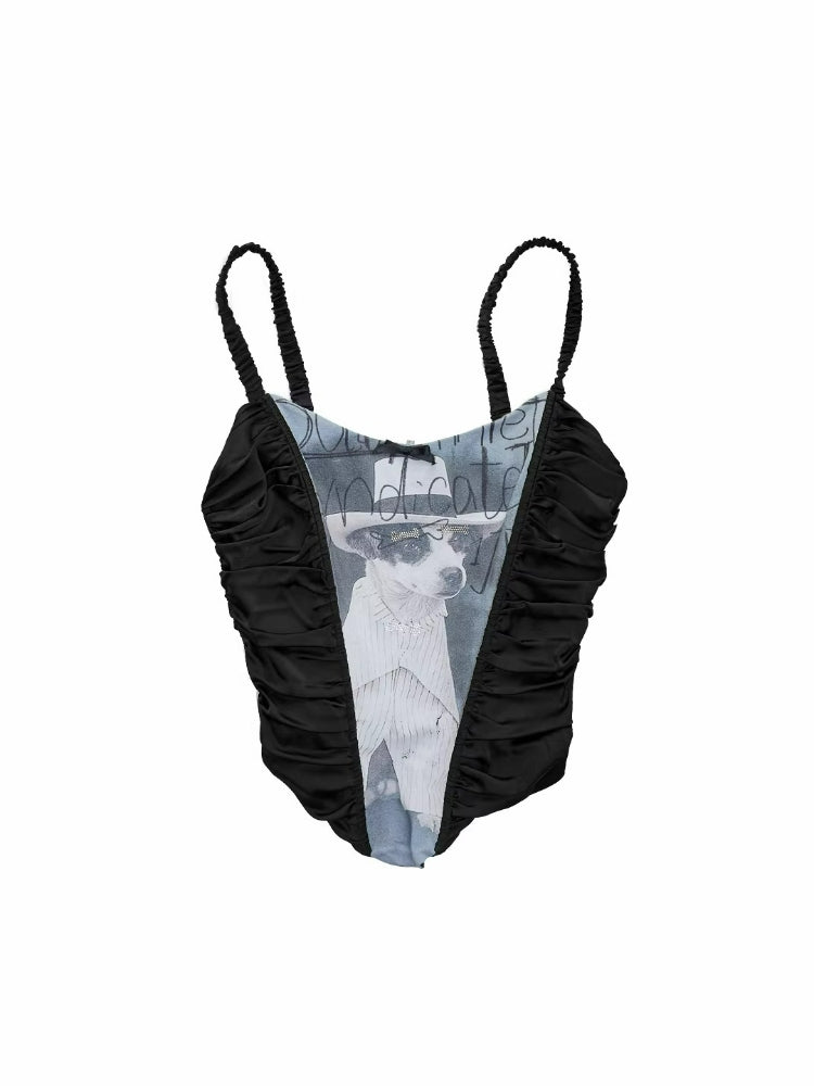 Satin Knit Corset Cami Top