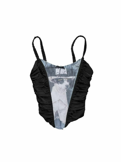 Satin Knit Corset Cami Top