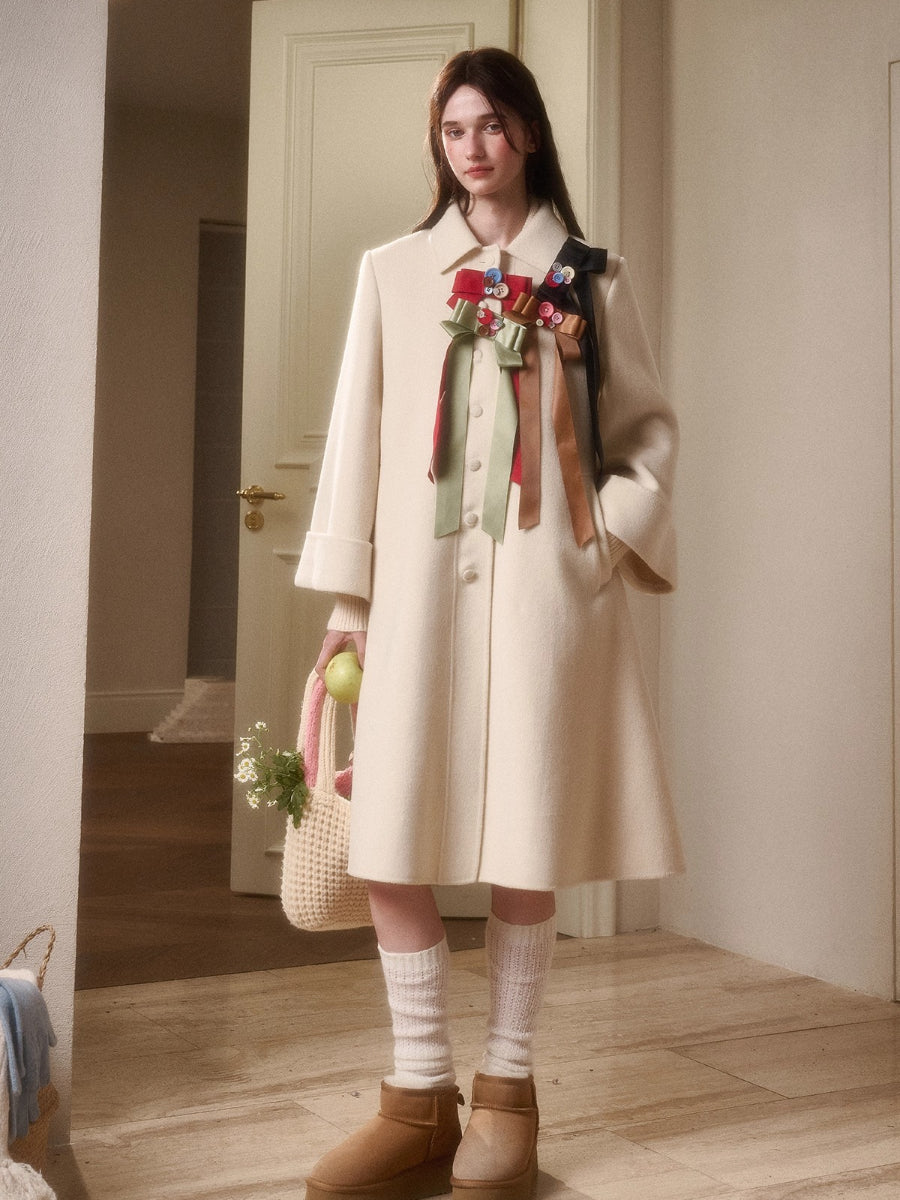 Playful Winter 100% Wool Cape Coat