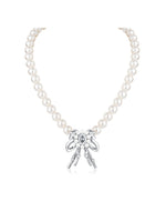Vintage Bow Pearl Necklace