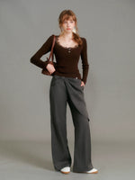 Bow Detail Straight Pants