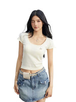 U-Neck Slim Basic Tee