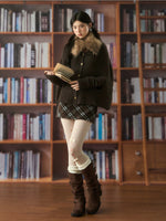 Retro Fur Collar Cape Cardigan