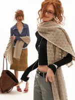 Textured Wave Knit Scarf