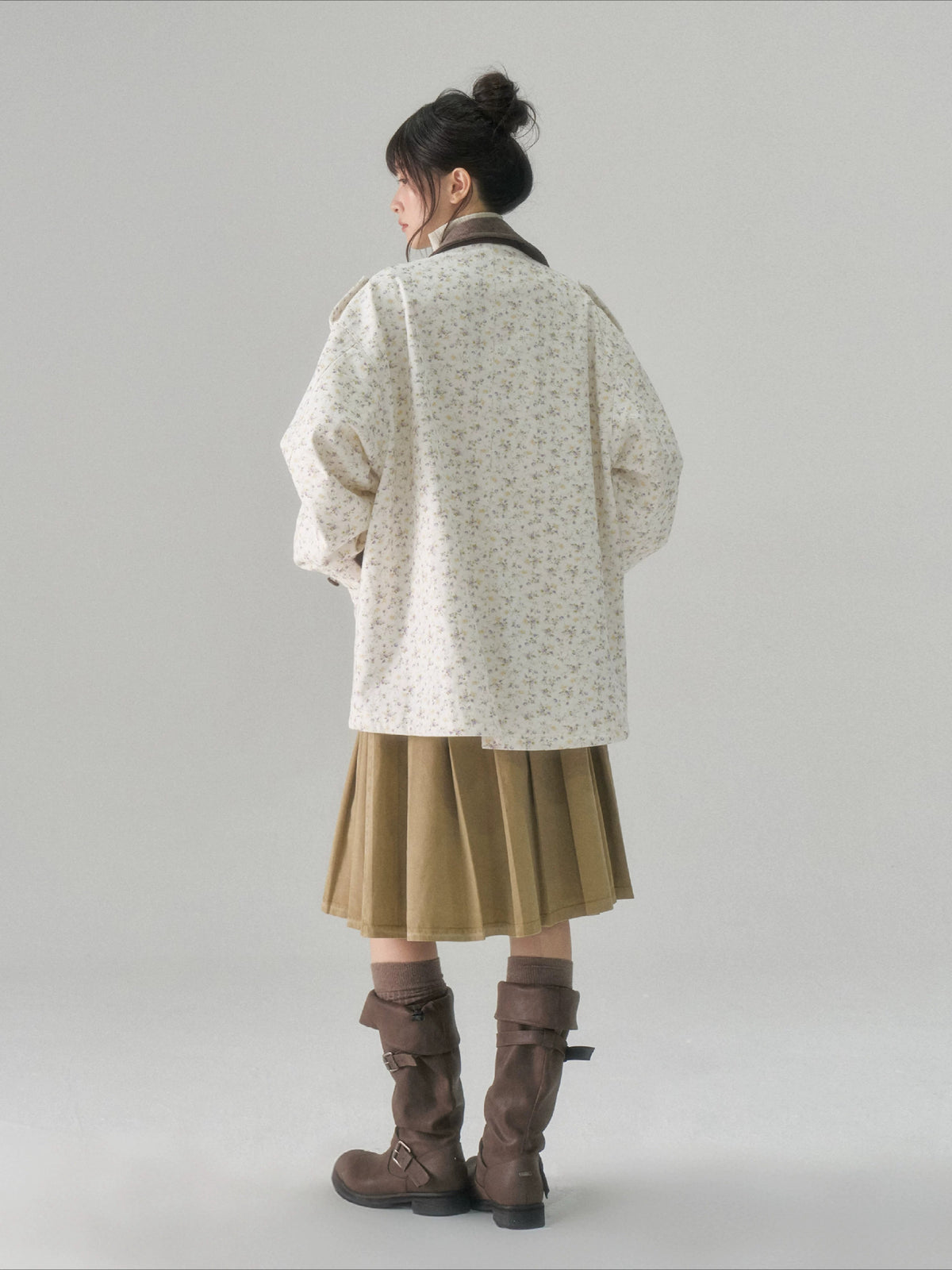 Floral Patchwork Twill Utility Coat