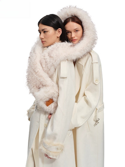 Polar Eco Fox Fur Hooded Scarf Hat