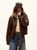 Fur-Collar Vegan-Leather Jacket