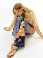 Graffiti Patchwork Flare Jeans