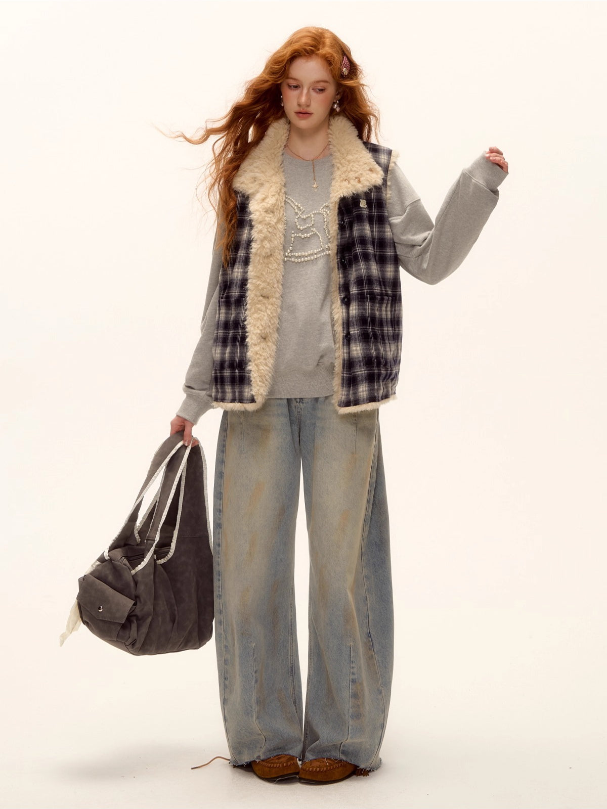 Reversible Check Fleece Vest