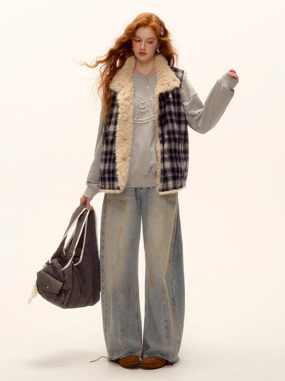 Reversible Check Fleece Vest