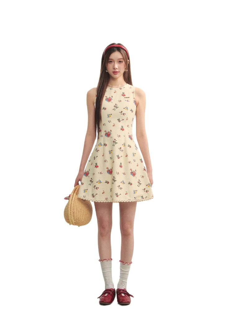 Flower Print Sleeveless Dress