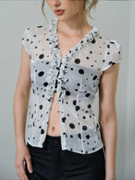 Polka Dot Chiffon Blouse