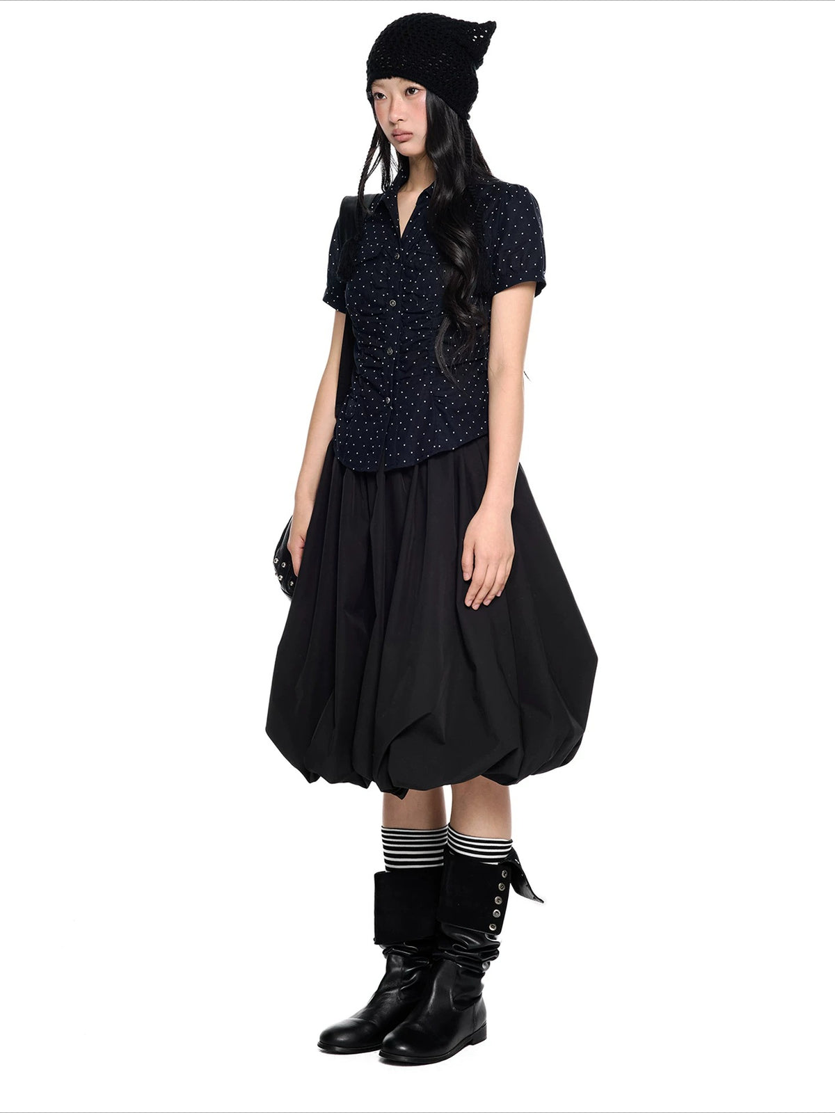 Ruched Puff Sleeve Shirt