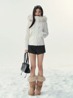 Vintage Fitted White Down Jacket