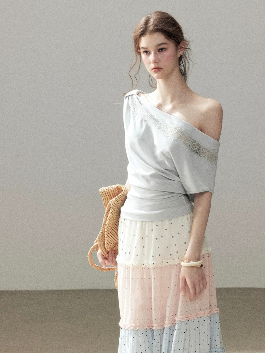 Lace One Shoulder Top
