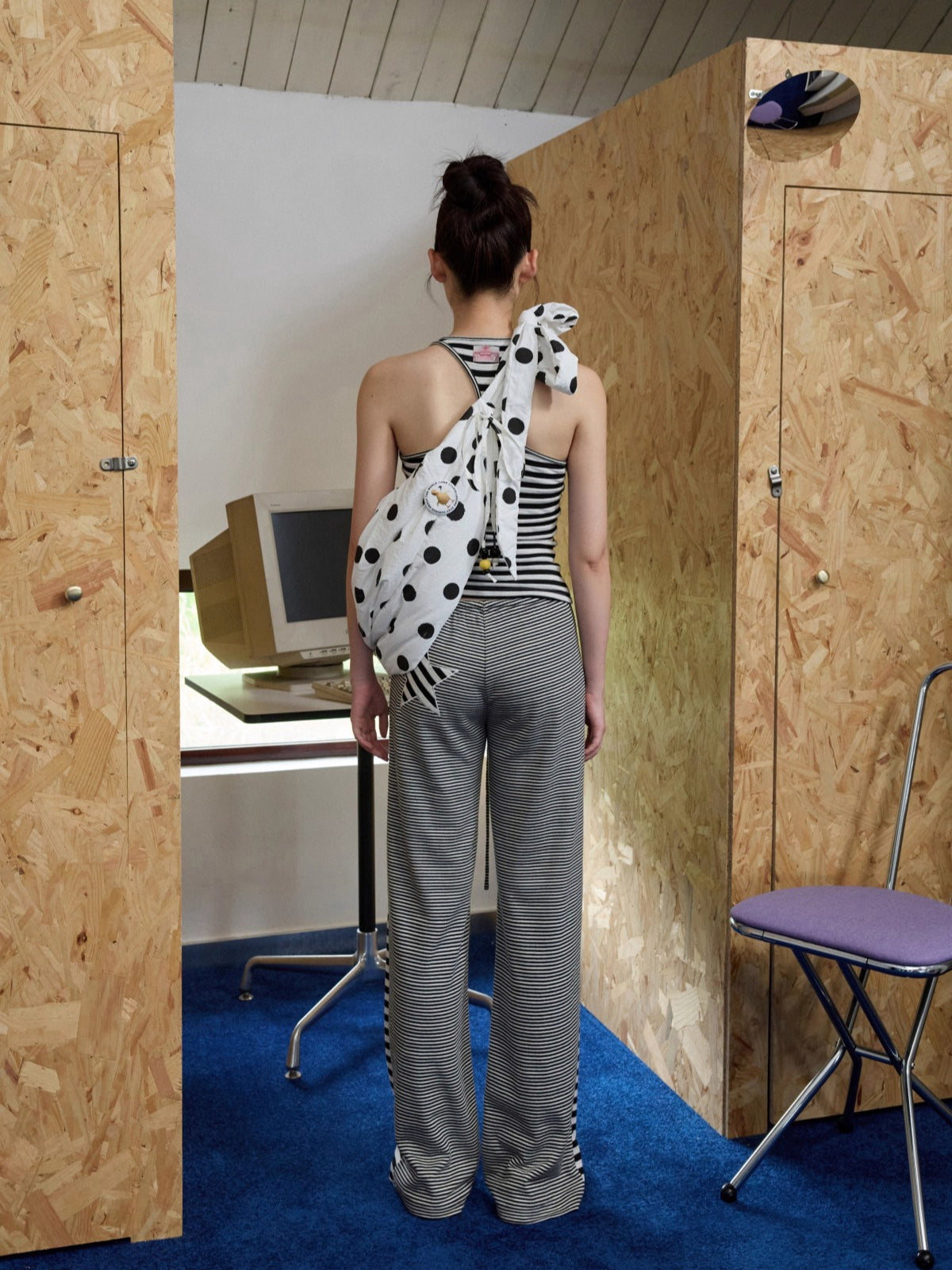 Double-Face Striped Knit 3-Piece Set