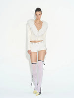 Ruched Low-Rise Leather Shorts