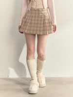 Vintage Wrap Plaid Pleated Skirt