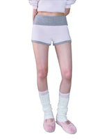 Contrast Ribbed Waist Shorts