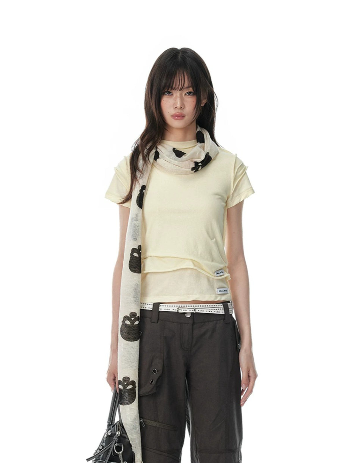 Minimalist Ruched Back Zip T-Shirt