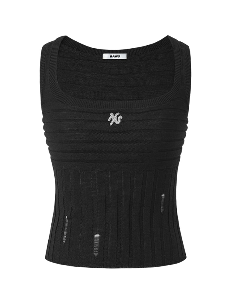 U - neck Hollow Knit Camisole