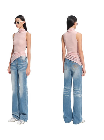 N2 Smile V-Waist Straight Jeans