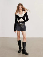 Contrast Layered Knit Top