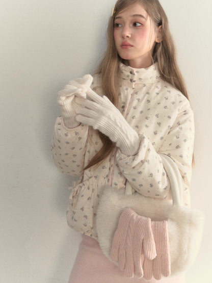 Knit Texture Wool Gloves