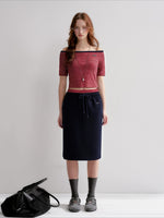 Contrast Stripe Bardot Set