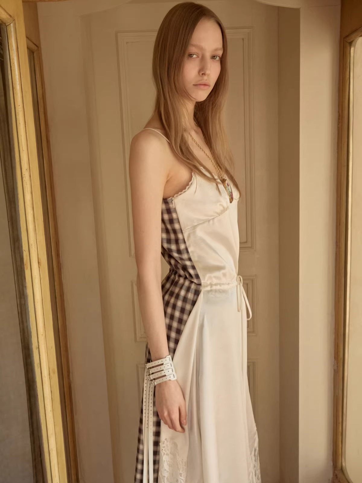 Lace Patchwork Slip Dress