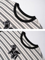 Striped Embroidery Pegasus Tee