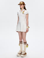 Tennis Polo-Neck Slim Fit Pleated Dress