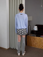 Solid Balloon Hem Wool Cardigan