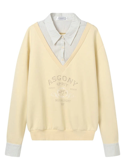 Yellow &amp; Navy Collegiate Butterfly Sweatshirt &amp; Skirt Set
