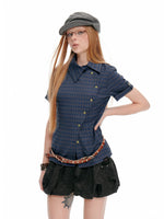Plaid Slim Short Sleeve Shirt