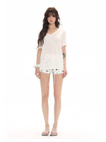 Tencel Relaxed V-neck T-shirt