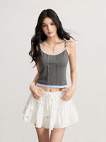 Ruffled Lace Mini Skirt