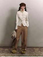 Vintage Sailor Collar Woolen Jacket