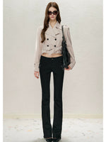 Cropped Belted Trench Coat