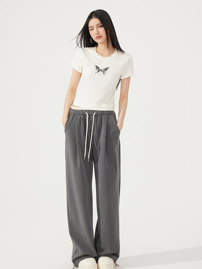 Fake Two-Piece Butterfly Slimming T-Shirt