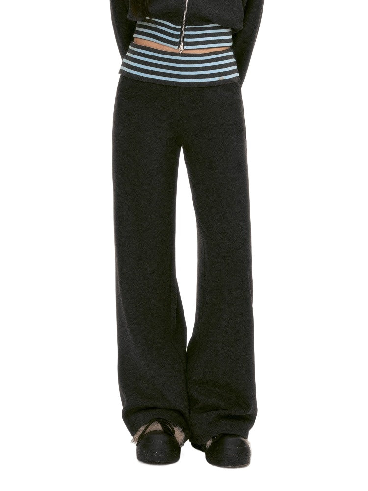 Gray Contrast Stripe Sweatpants