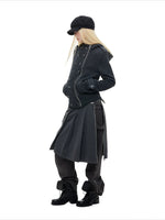 Double-Breasted Utility Cropped Jacket