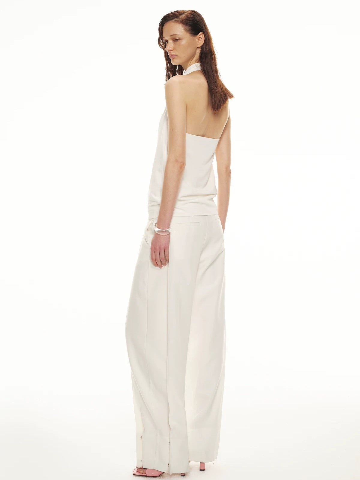 Pleated Cuff Straight Pants