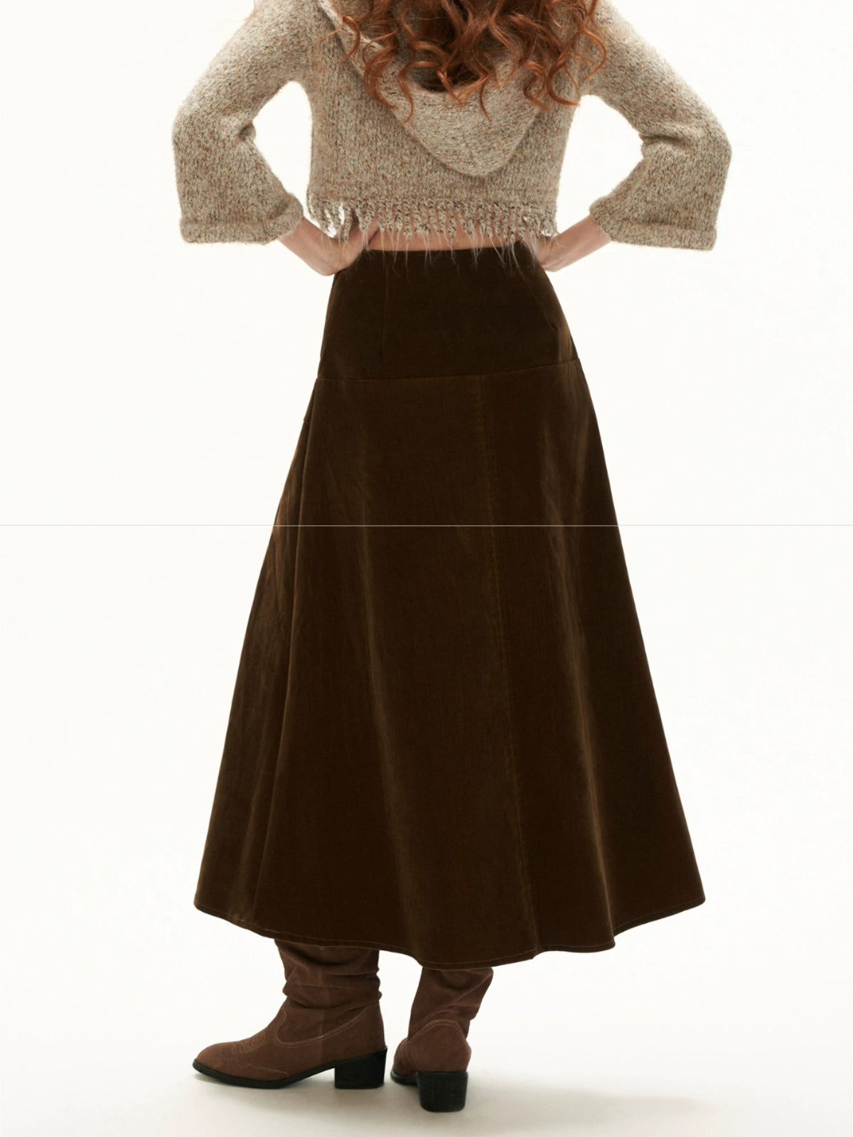 Vintage Velvet A Line Maxi Skirt